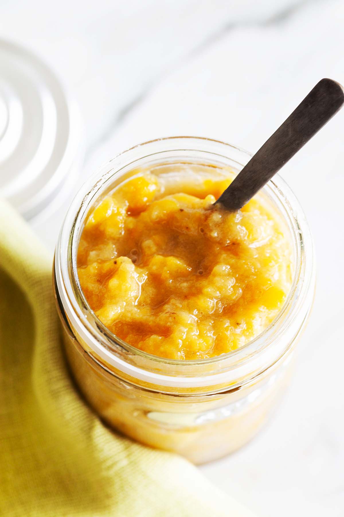 Banana jam in a jar.