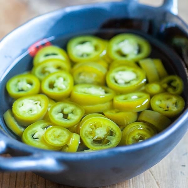 Pickled chilies.