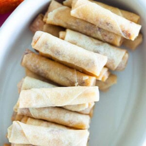 Mini Spring Rolls With Chicken Floss