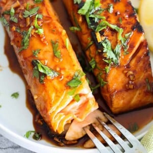 Honey glazed salmon