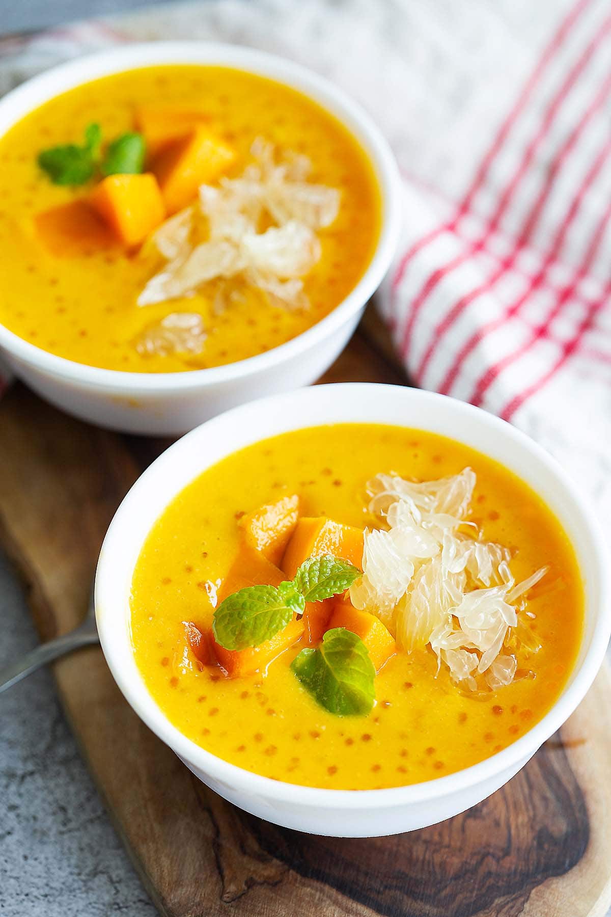 Mango dessert in a bowl.