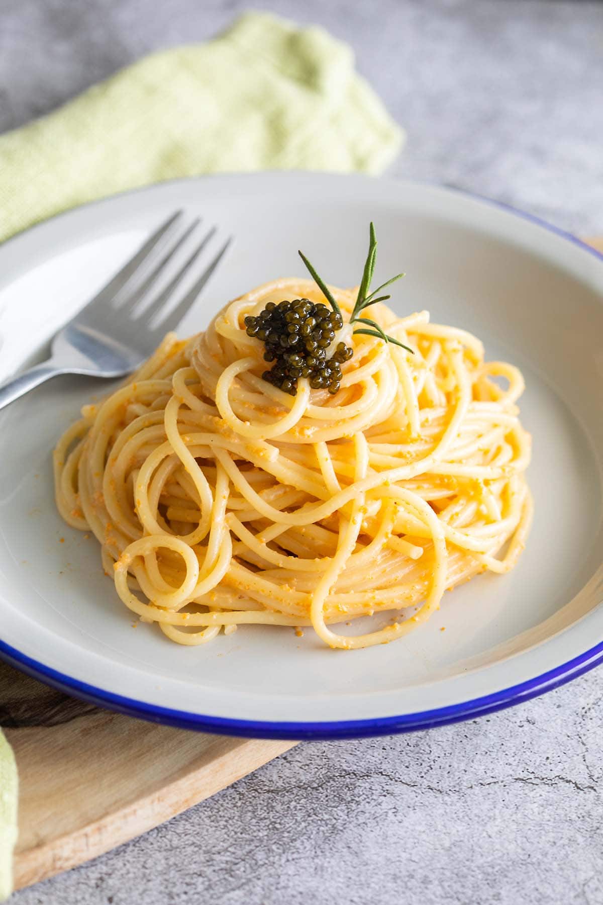 Uni pasta on a plate.