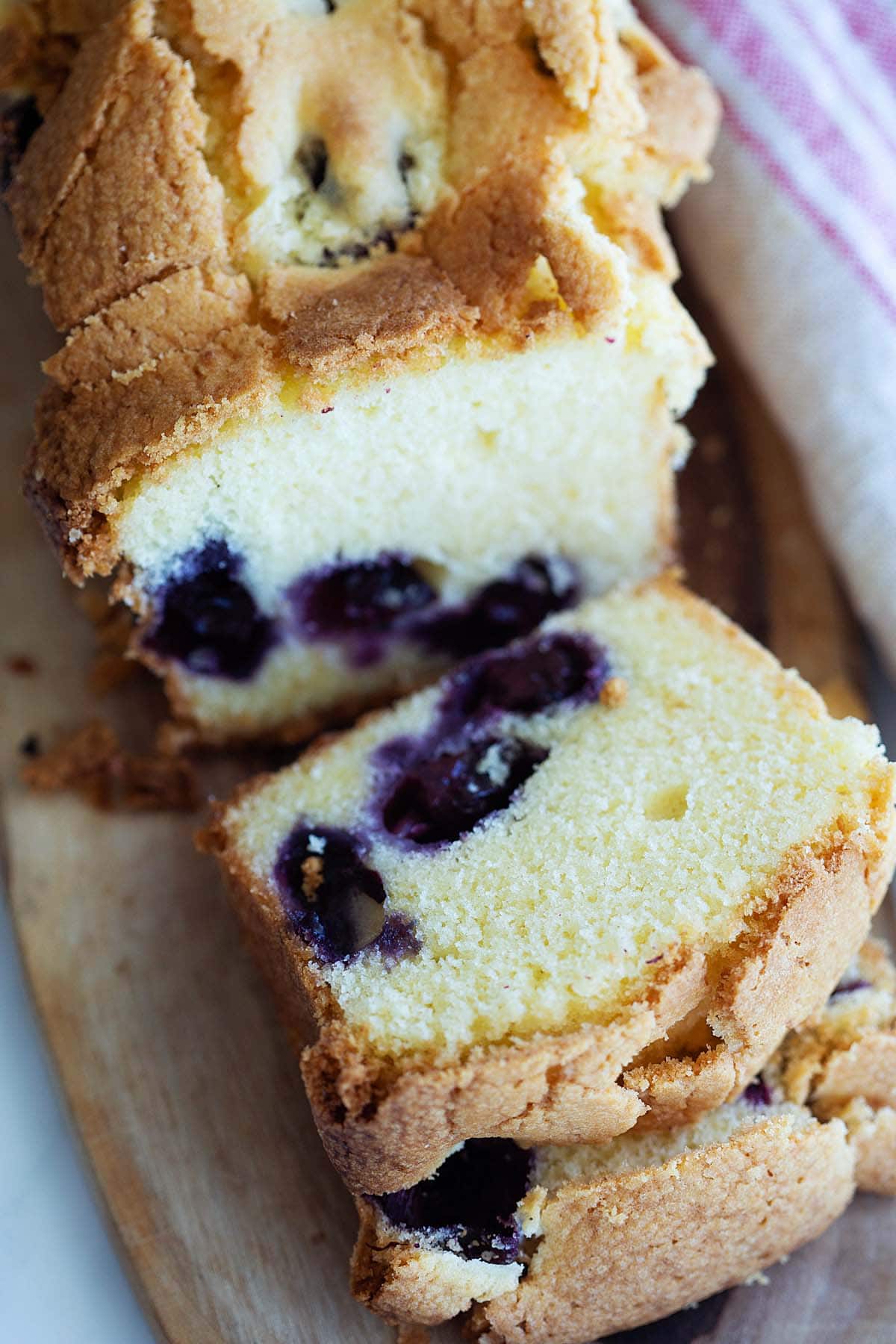 Moist blueberry pound cake.