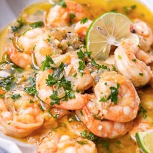 Garlic white wine shrimp