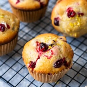 Easy cranberry lemon muffins recipe.