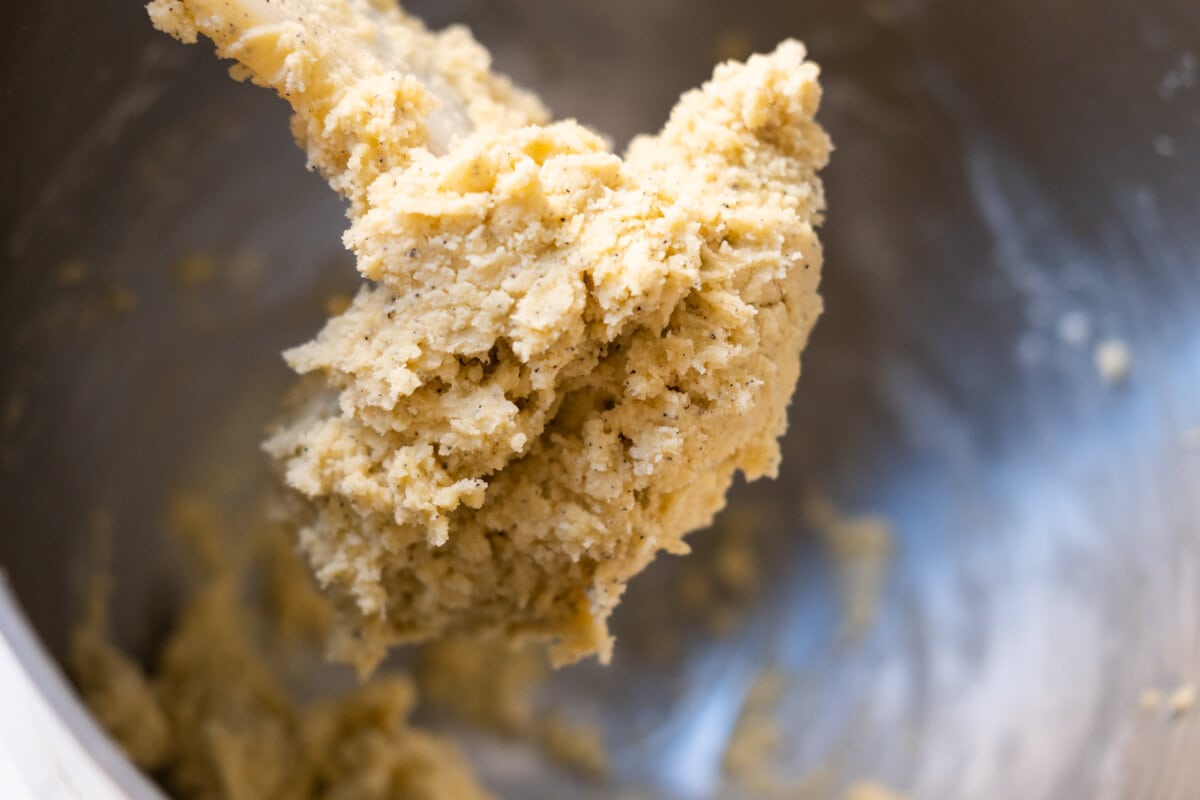 Dough stuck on silicon spatula.