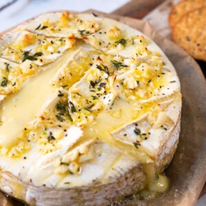 Garlic butter baked brie recipe.