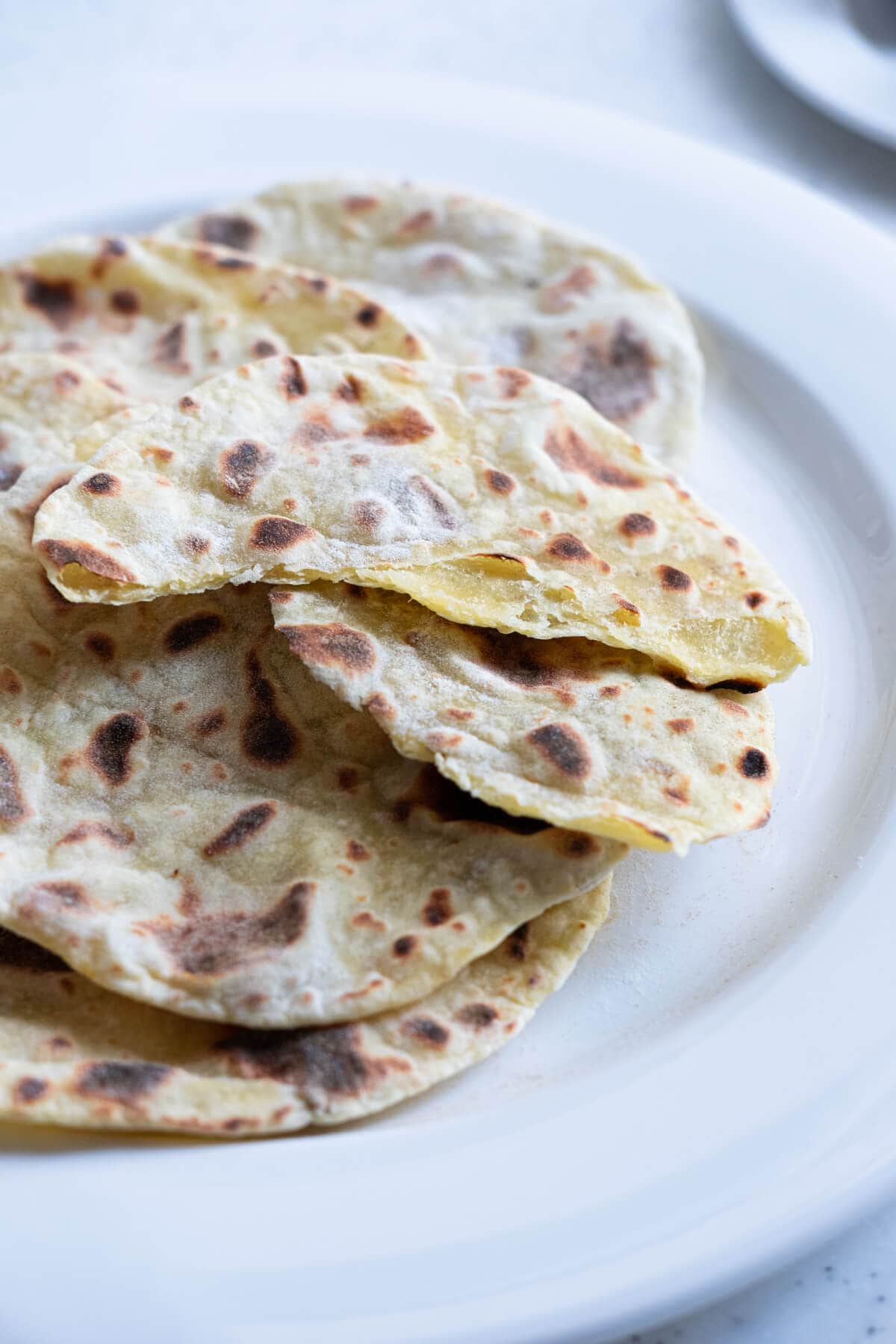 Golden brown tortillas made from sweet potatoes. 