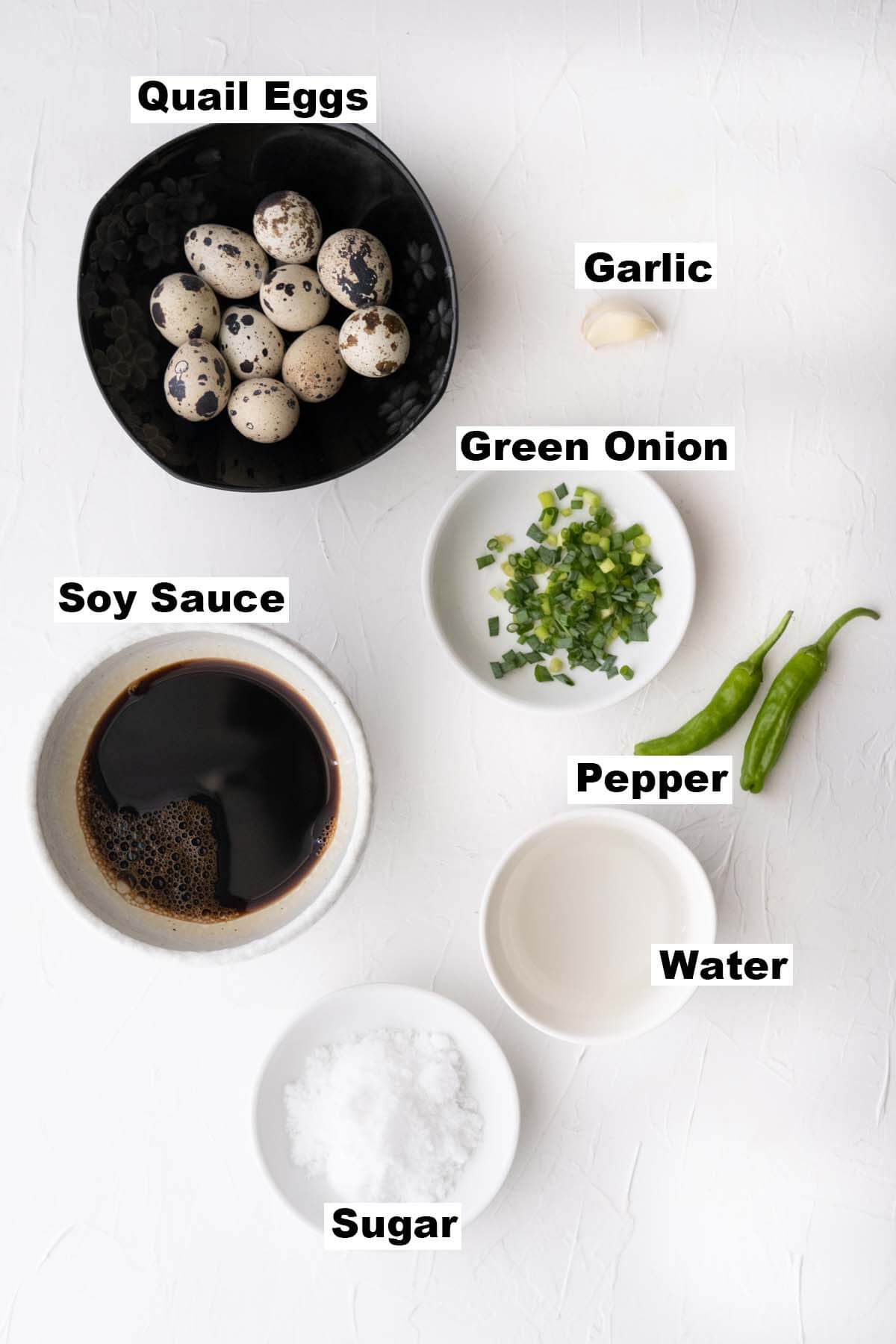 Ingredients for mayak eggs. 