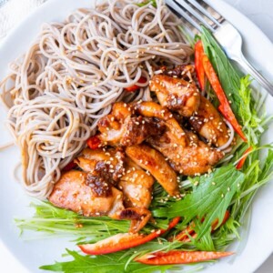 Miso chicken soba noodles recipe.