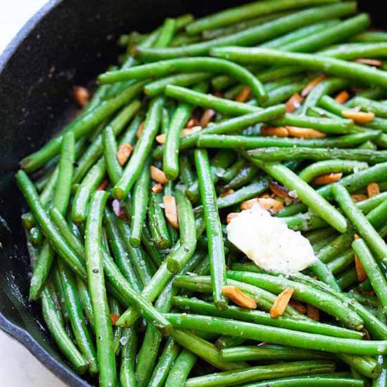 Crisp brown butter green beans recipe. 