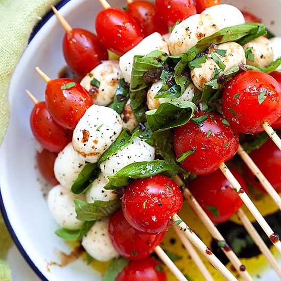 Caprese skewers.