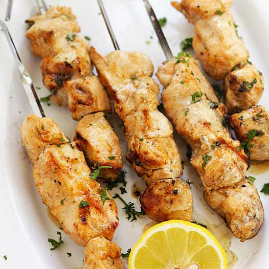 Tender chicken kebab. 