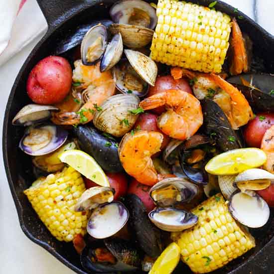 Easy clambake recipe for summer.