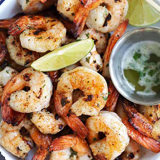 Succulent garlic lime shrimp. 