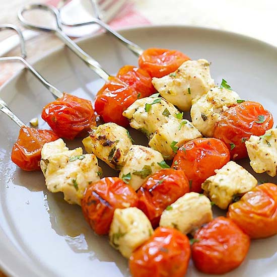 Juicy Greek chicken kebab. 