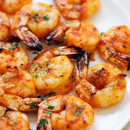 Grilled shrimp. 