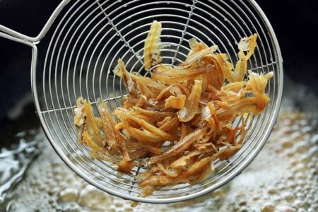 Crispy fried anchovies. 