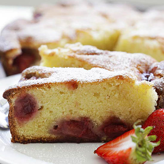 Delicious strawberry cake. 