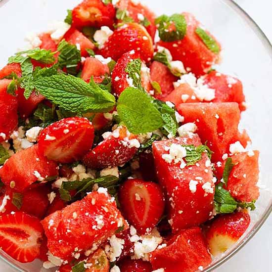 Watermelon salad. 