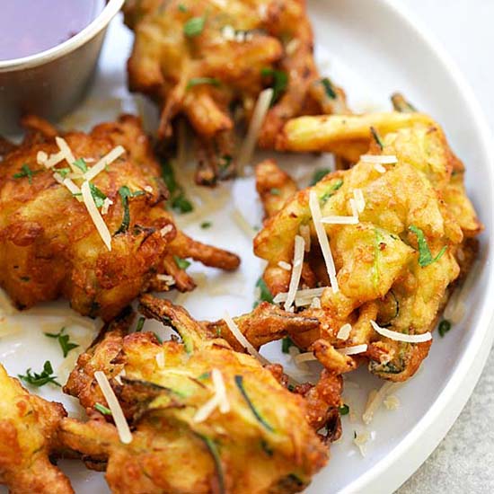 Healthy zucchini fritters.