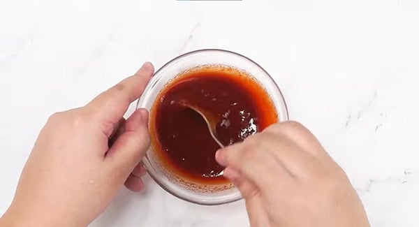 Korean fried chicken sauce in a bowl. 