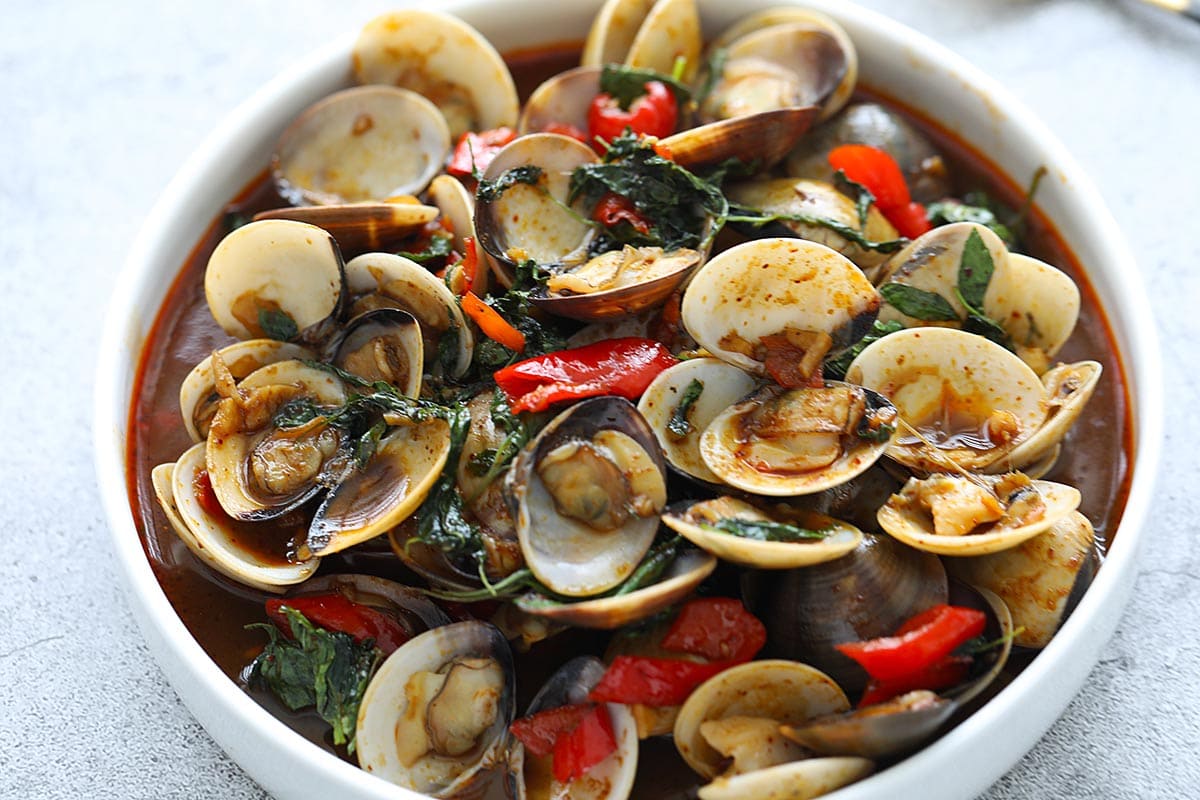 Delicious and spicy Thai clams.