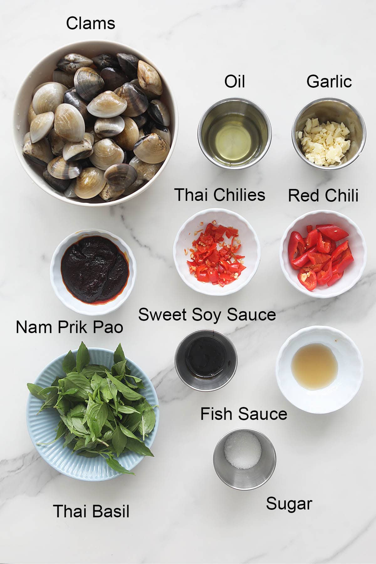 Ingredients for Thai clams.