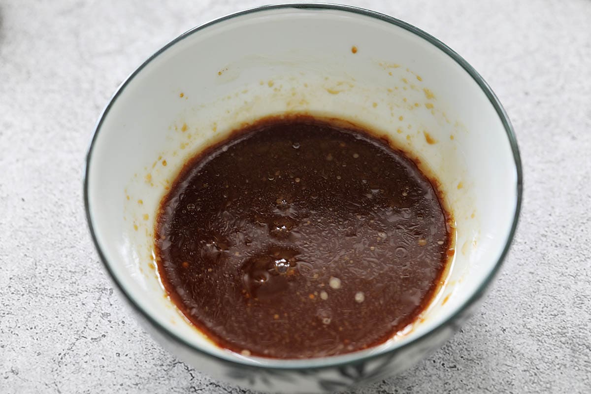 Black bean sauce seasonings in a bowl. 