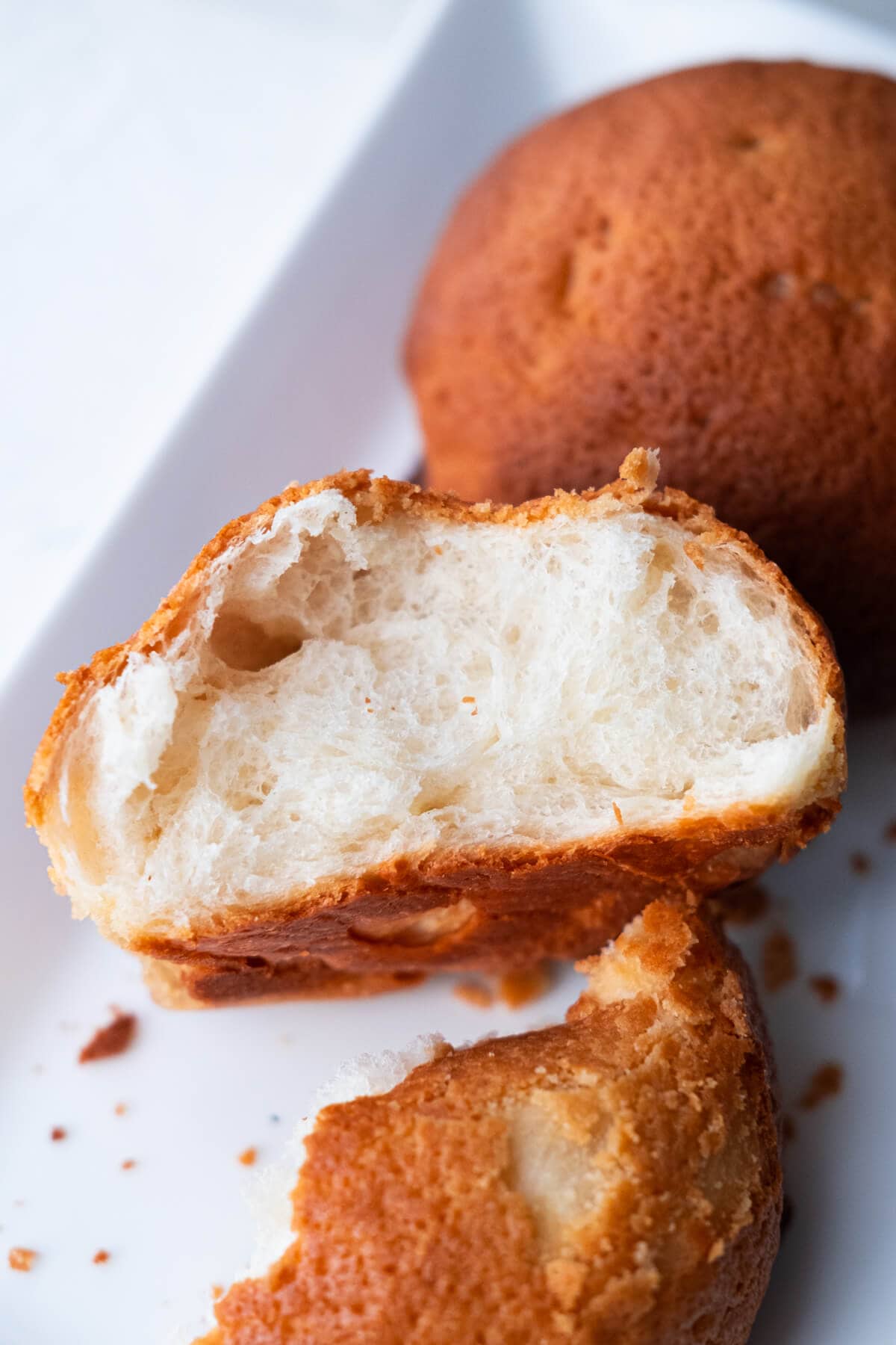 Mexican coffee bun with fluffy interior. 