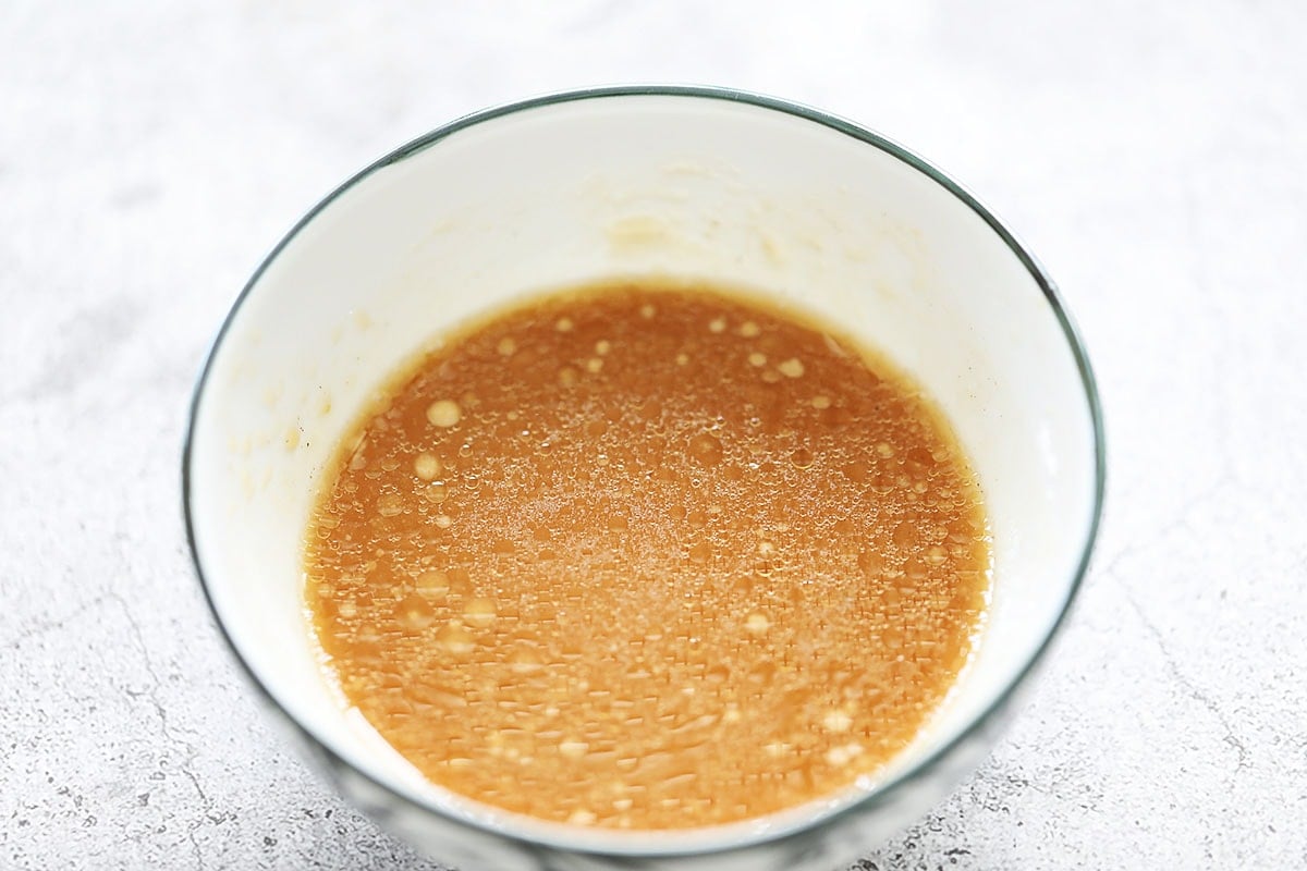 Chinese brown sauce in a bowl.