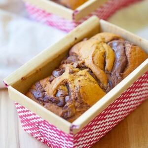 nutella swirled pumpkin bread